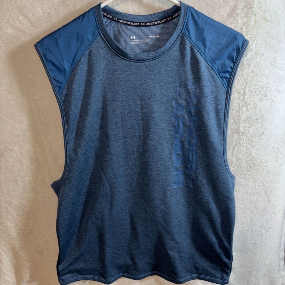 Men’s Under Armour Sleeveless Work Out Shirt Loose Fit Size M Athleisure Gym